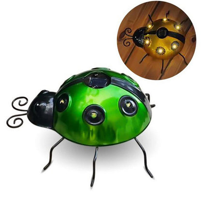 Ladybug Garden Statue with Solar Lights Garden Backyard Lawn Decoration