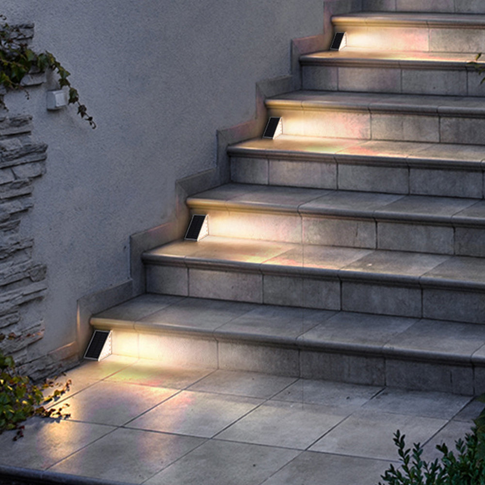 2-Pack LED Solar Step Lights Waterproof Outdoor Stair Lights