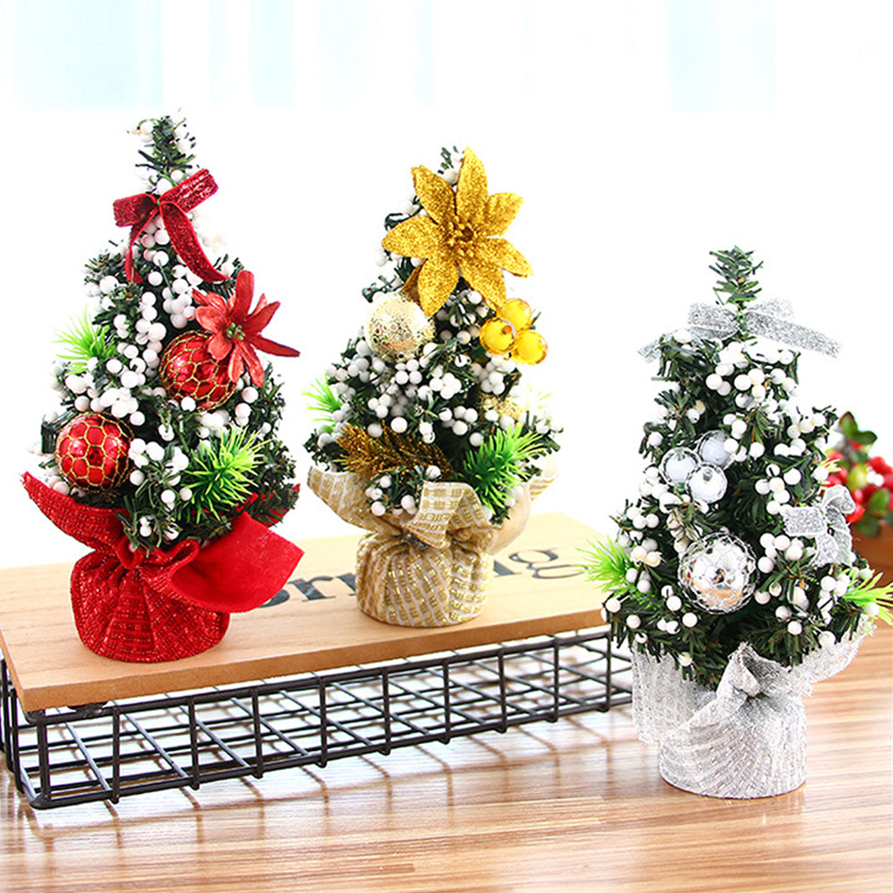 20cm Tabletop Mini Artificial Christmas Tree Ornaments Xmas Desktop Decor