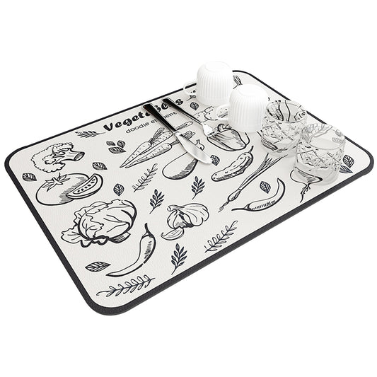 Kitchen Dish Drying Placemat for Kitchen Counter Coffee Machine