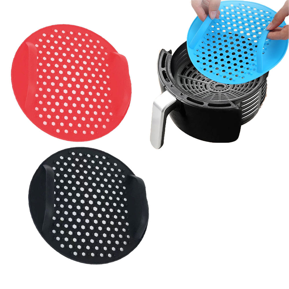 2-Pack Air Fryer Silicone Non-Stick Liners-Black&Red