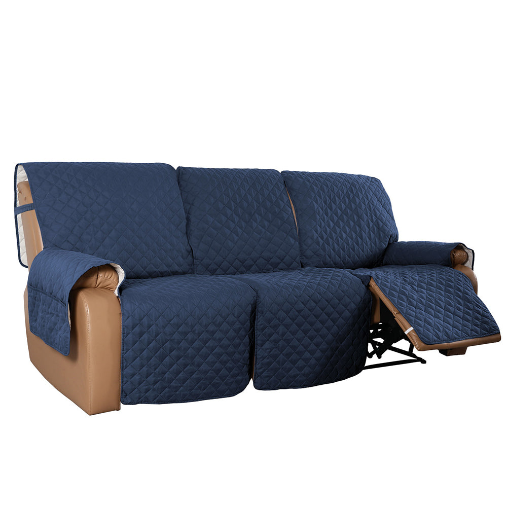 2/3 Seater Water Resistant Non-Slip Split Recliner Couch Cover-Navy