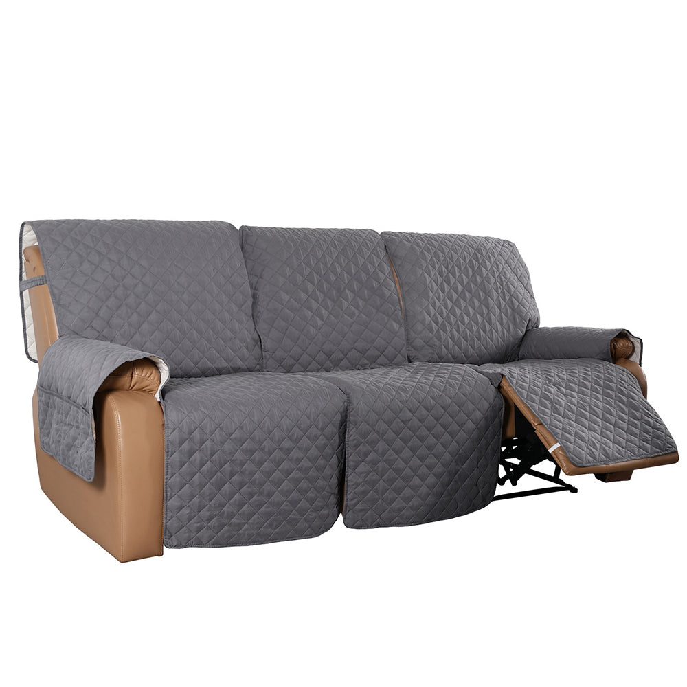 2/3 Seater Water Resistant Non-Slip Split Recliner Couch Cover-Grey