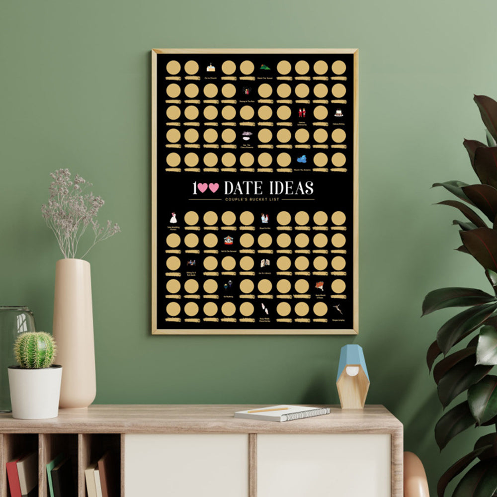 100 Dates Scratch off Bucket List Poster