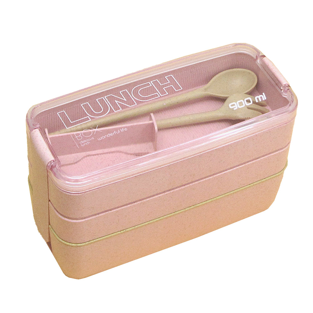 3-Layer Wheat Straw Bento Lunch Box