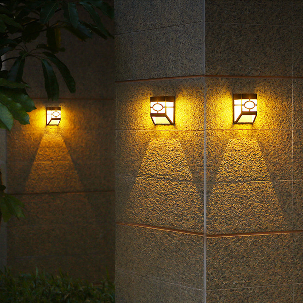 4Pcs Solar Powered Night Light Solar Wall Lamp Garden Fence Light