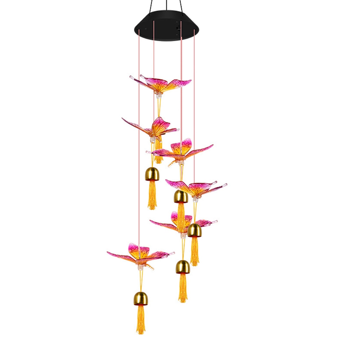 Butterfly Hummingbird Wind Chimes Pendant Bell Solar Wind Chime Lights