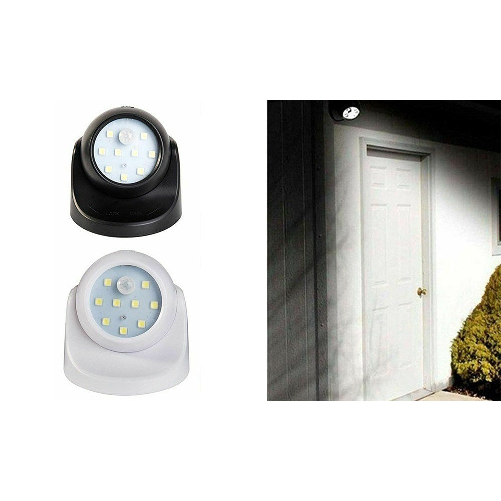 Set of 2Pcs 360 degree Battery Operated Motion Sensor Light-Black and White