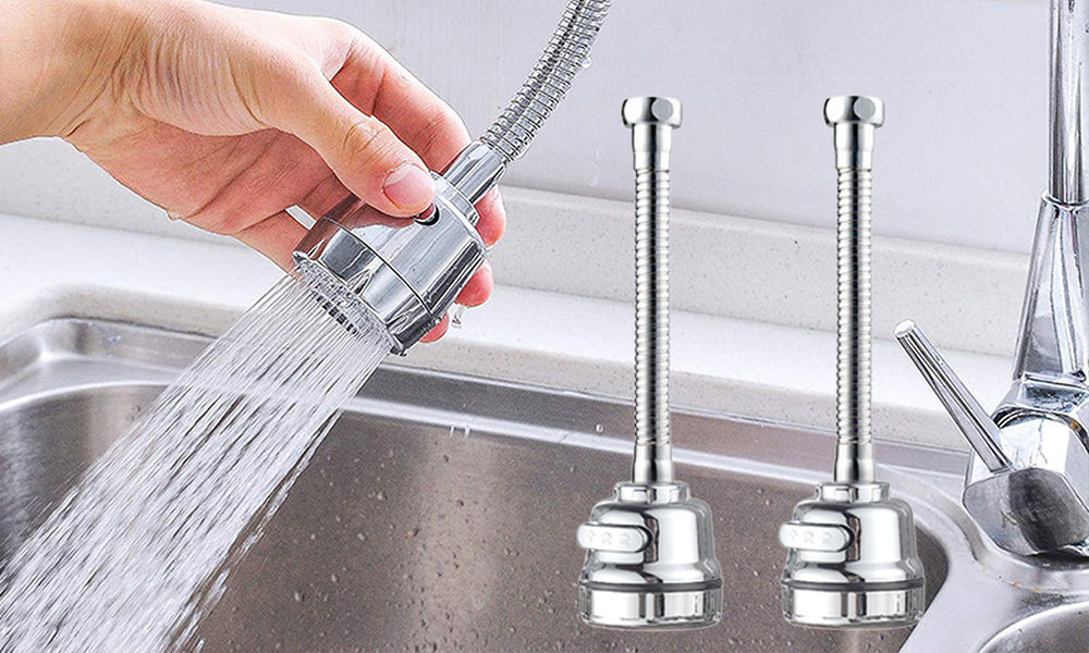 2-Pack 3 Modes Kitchen Sink 360 Degree Flexible Extension Water Nozzle