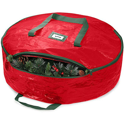 Waterproof Dust-Proof Christmas Wreath Storage Bag-Red