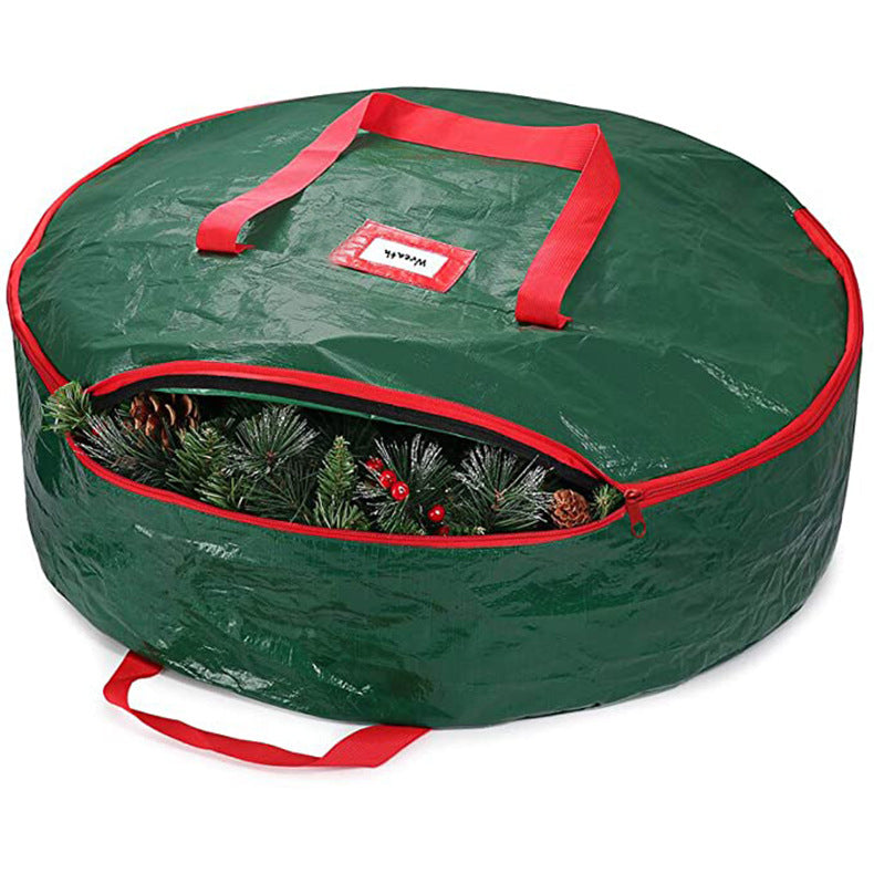 Waterproof Dust-Proof Christmas Wreath Storage Bag-Green