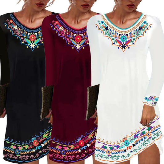Women's Ethnic Summer T-shirt Dress