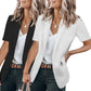 Women Short Sleeve Blazer Jackets